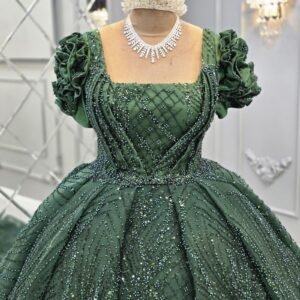 فستان خطبة زيتي ملكي