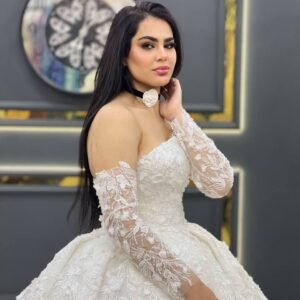 فستان زفاف أبيض الاميرة سندريلا
