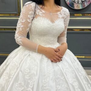 فستان زفاف ملاك أبيض تركي