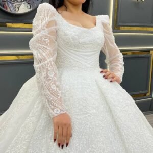 فستان تركي عرائسي أبيض