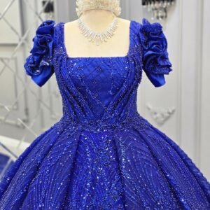 فستان خطبة أزرق ملكي